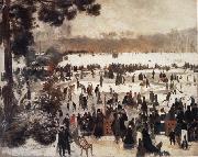 Skaters in the Bois de Boulogne, Pierre Renoir